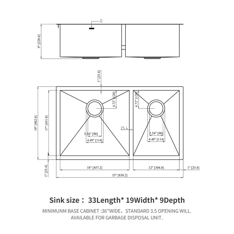 Modern Double Bowl Undermount Sink Design With 10" Deep Basins by HouseOfZazla