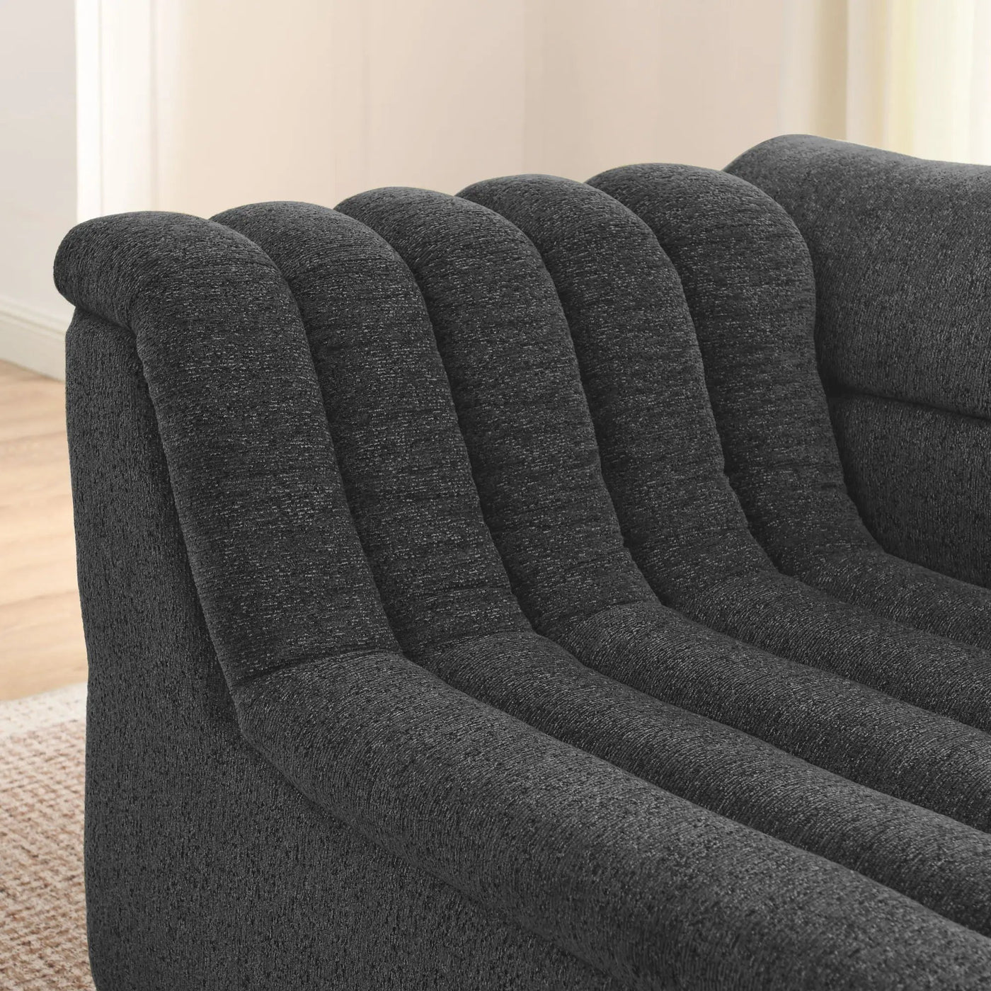 Upholstered L-Shaped Modular Sectional Sofa With Chaise, Wave-Shaped Armrest by Unique Piece Furniture