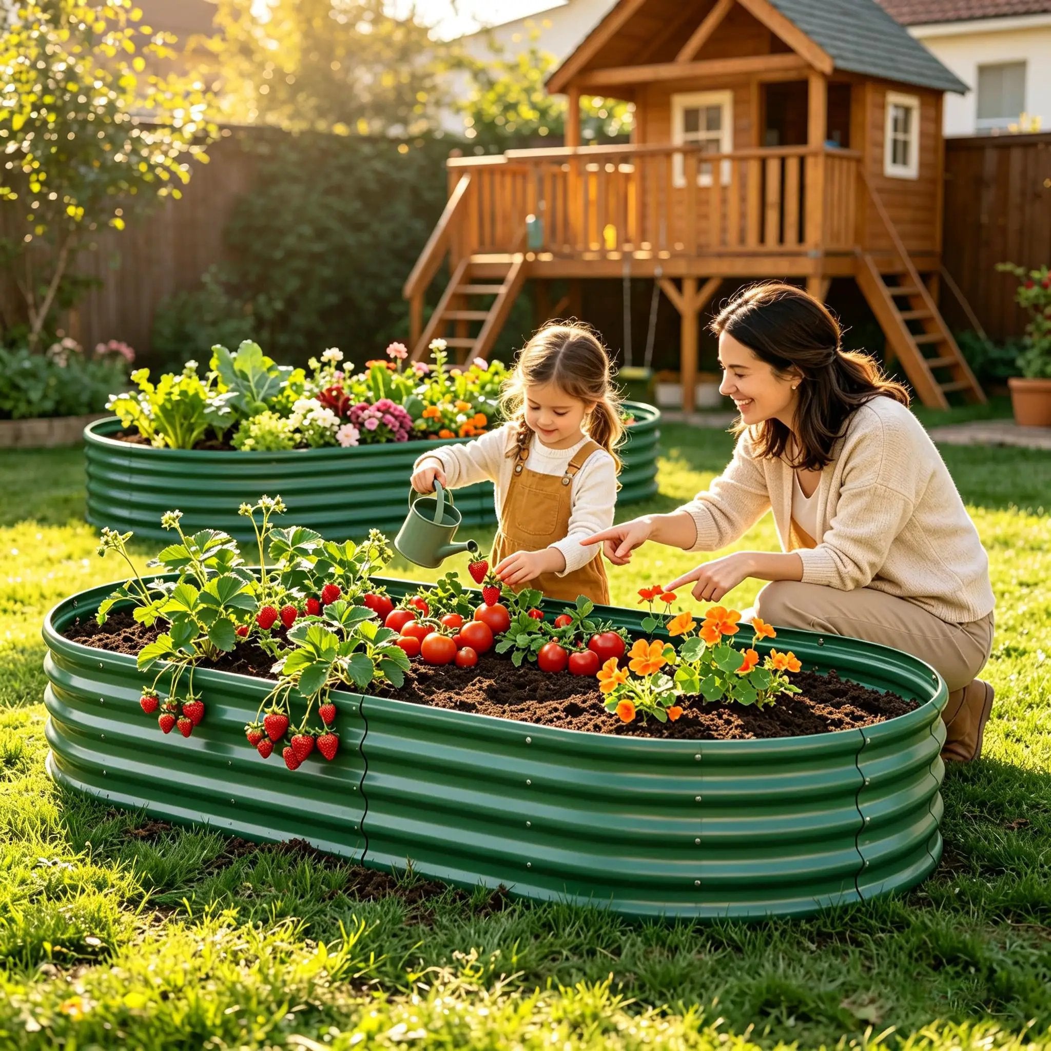 Galvanized Raised Garden Bed 8x4x1ft by HouseOfZazla