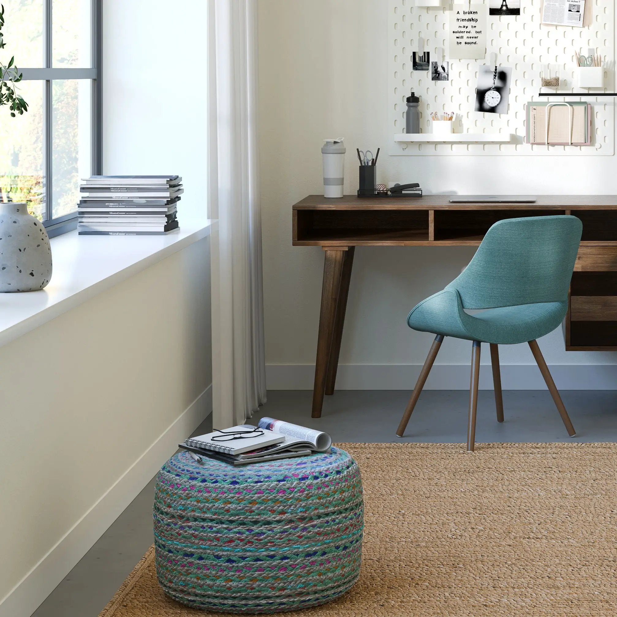 Margo - Handcrafted Round Pouf by HouseOfZazla