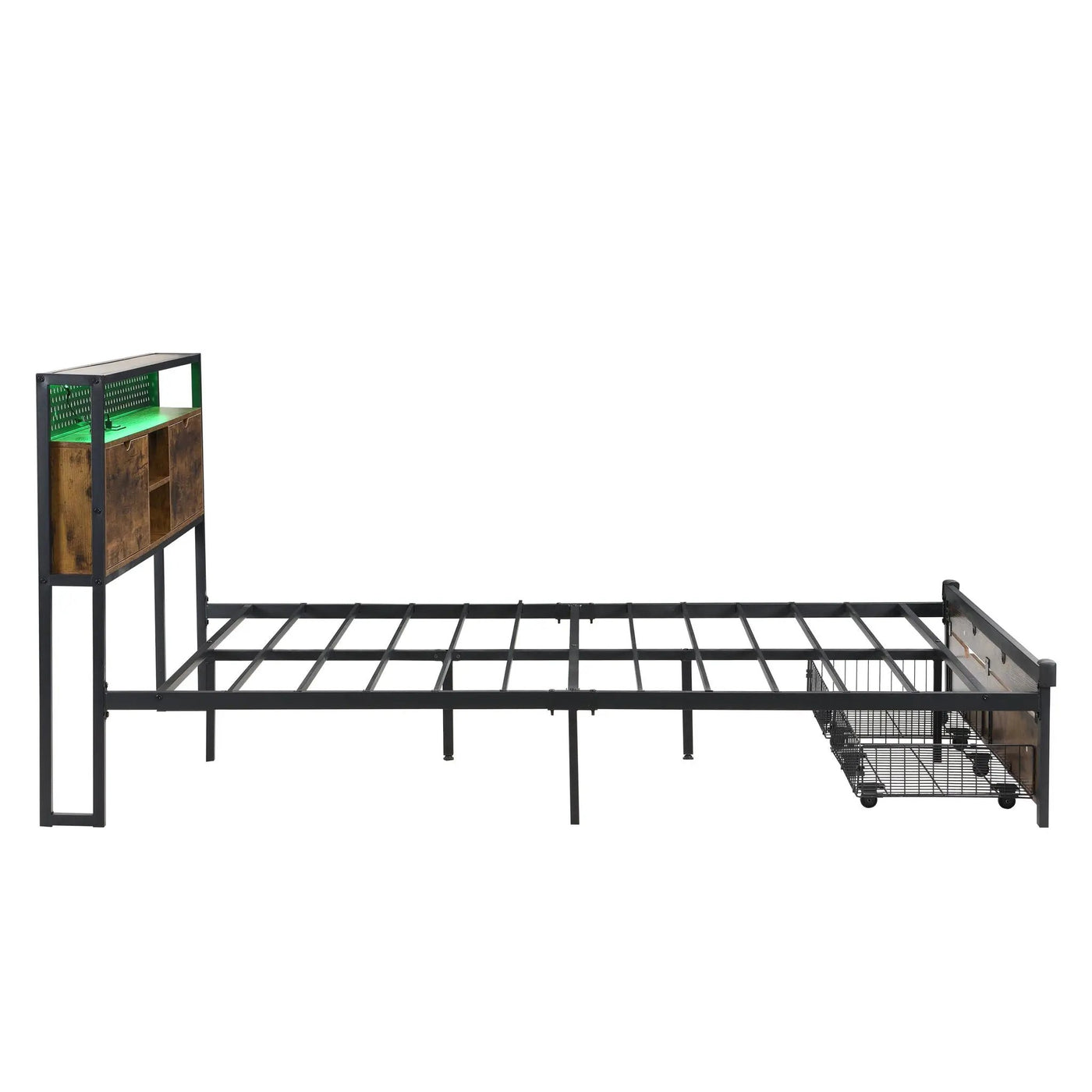 Modern Platform Bed, USB Charging Station, 2 Drawers, LED Lights by Unique Piece Furniture