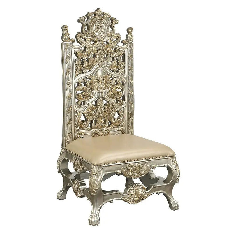 Danae - Side Chair (Set of 2) - Synthetic Leather , Champagne & Gold by Unique Piece Furniture