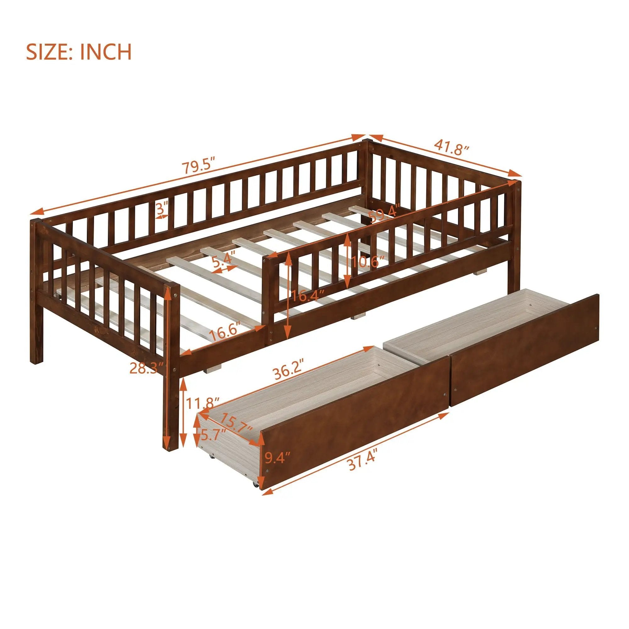 Multi Functional Wooden Daybed Bed by Unique Piece Furniture