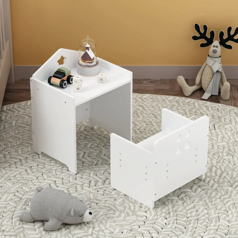 Montessori Weaning Table And Chair Set, Toddler Table With Adjustable Height - White by Unique Piece Furniture