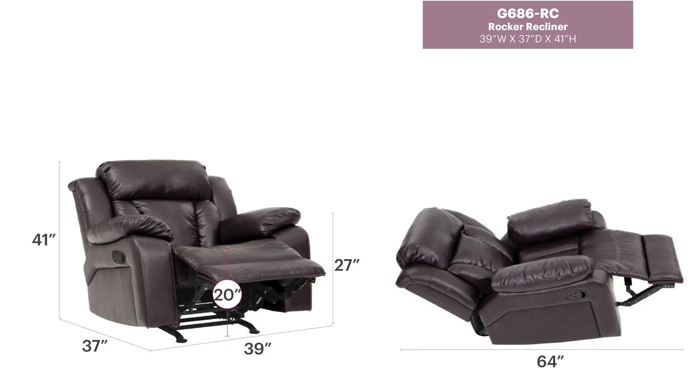 Comfortable Rocking Motion Recliner by Unique Piece Furniture