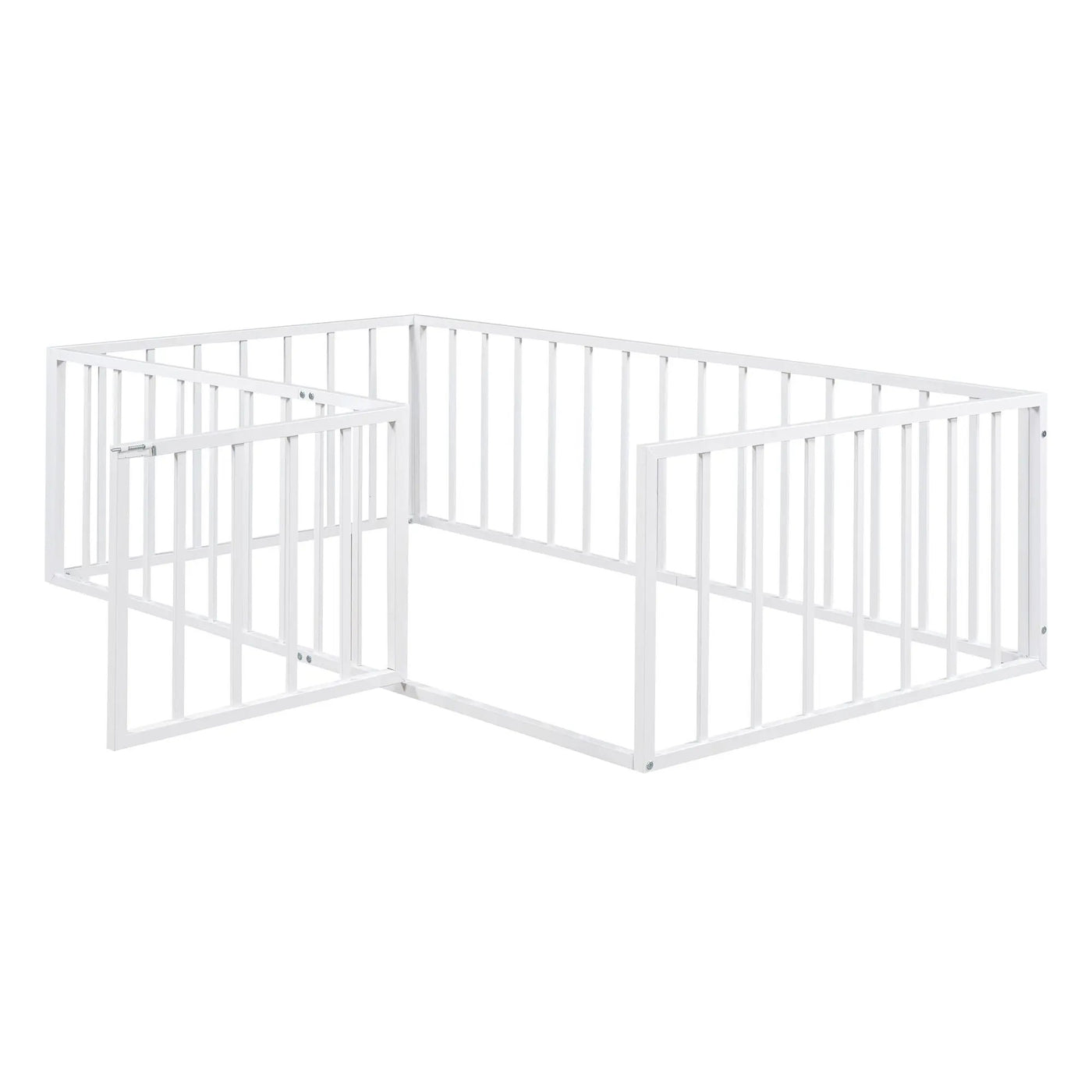 Metal Floor Bed Frame With Fence And Door by Unique Piece Furniture