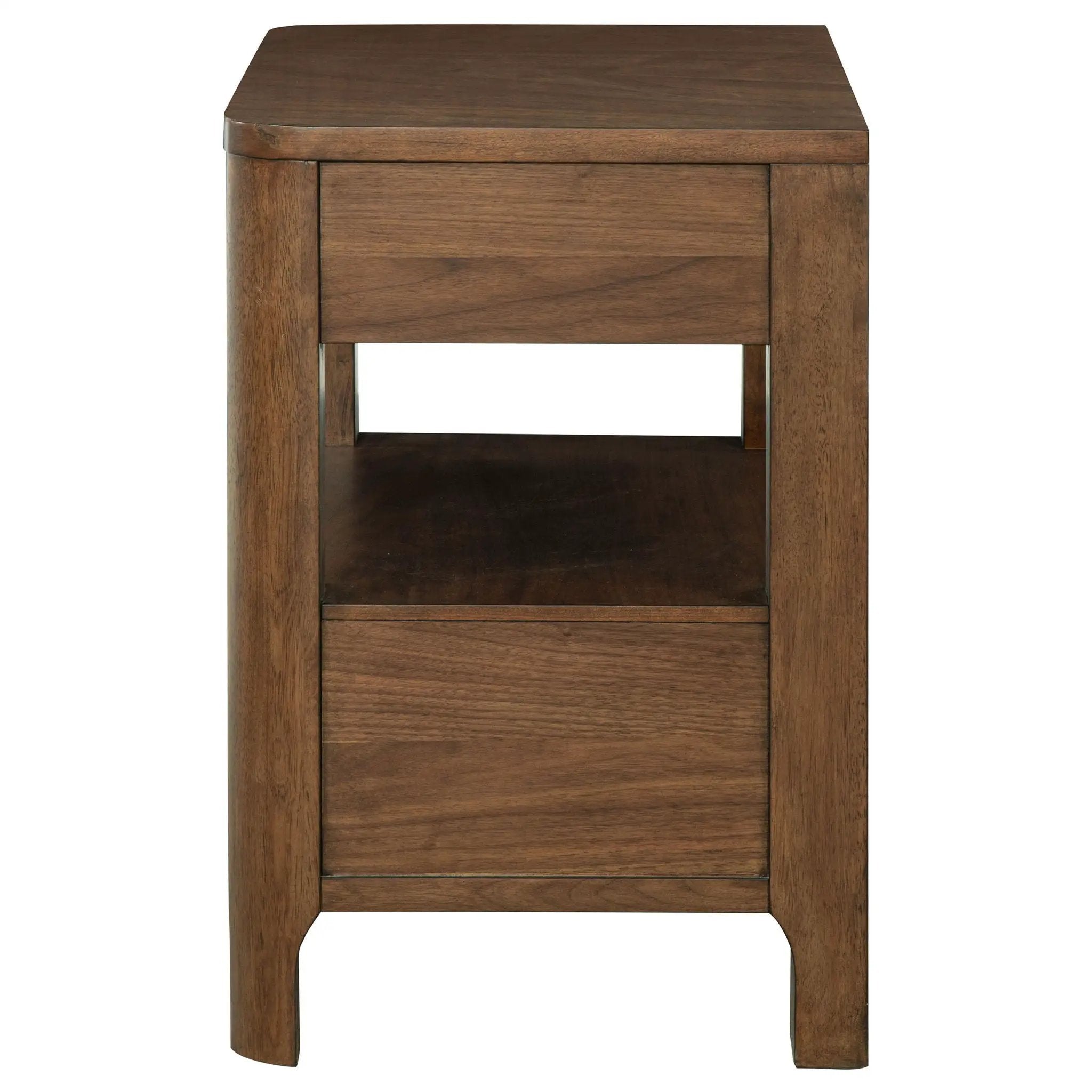 Verona - 2 Drawer Bedside Table With Hidden Storage - Walnut by HouseOfZazla