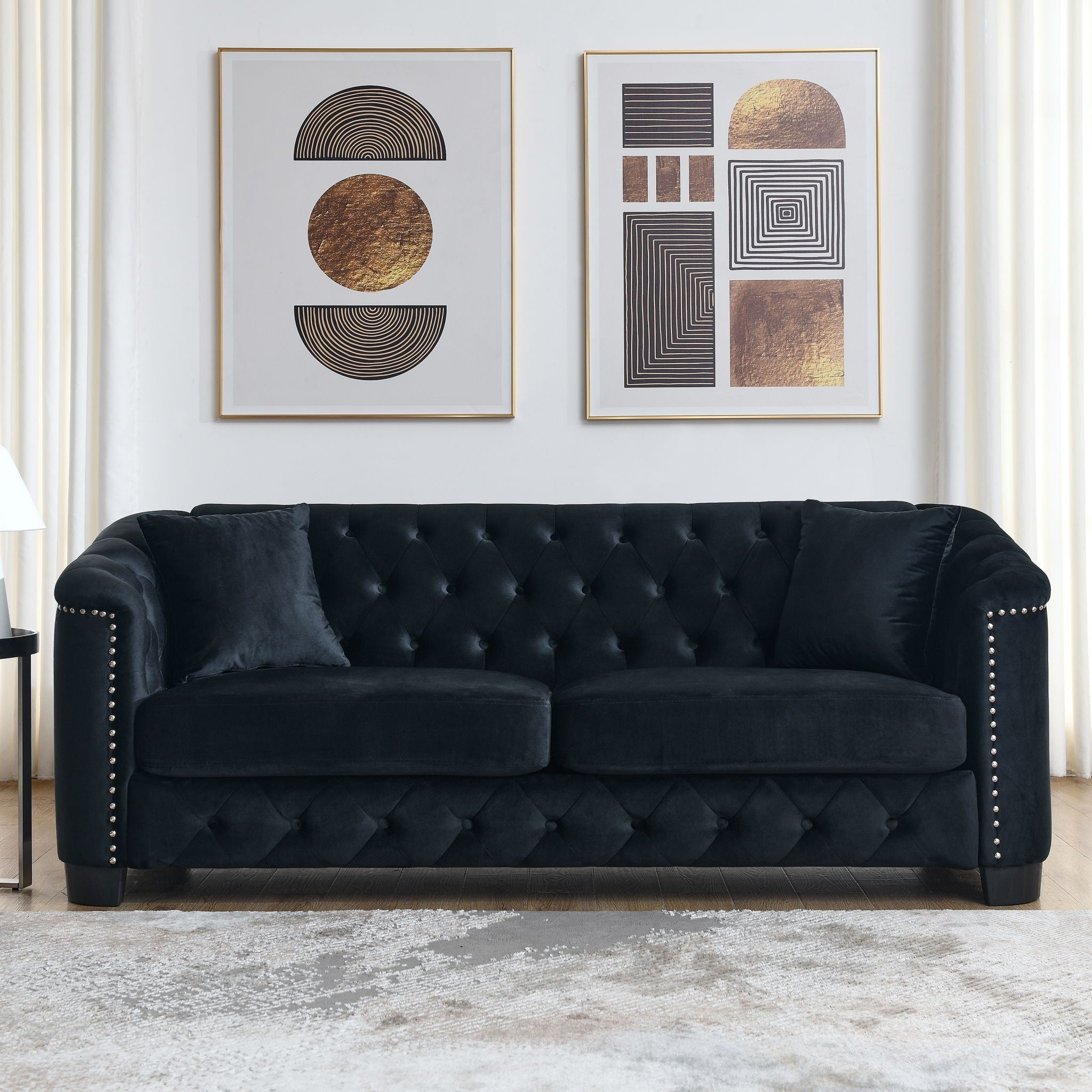 Modern Chesterfield Sofa With Tufted Backrest For Living Room by HouseOfZazla