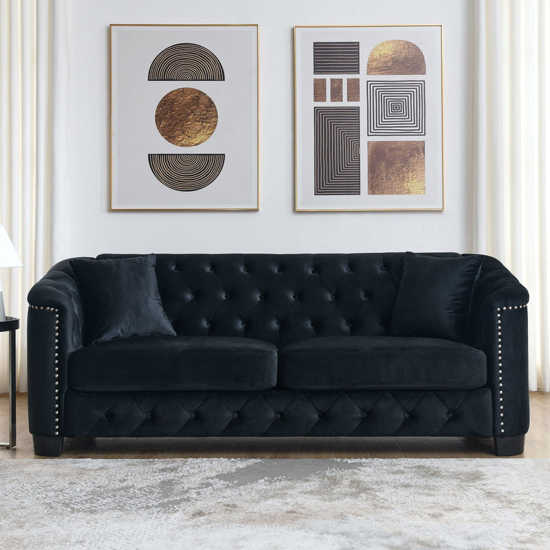 Modern Chesterfield Sofa With Tufted Backrest For Living Room by HouseOfZazla
