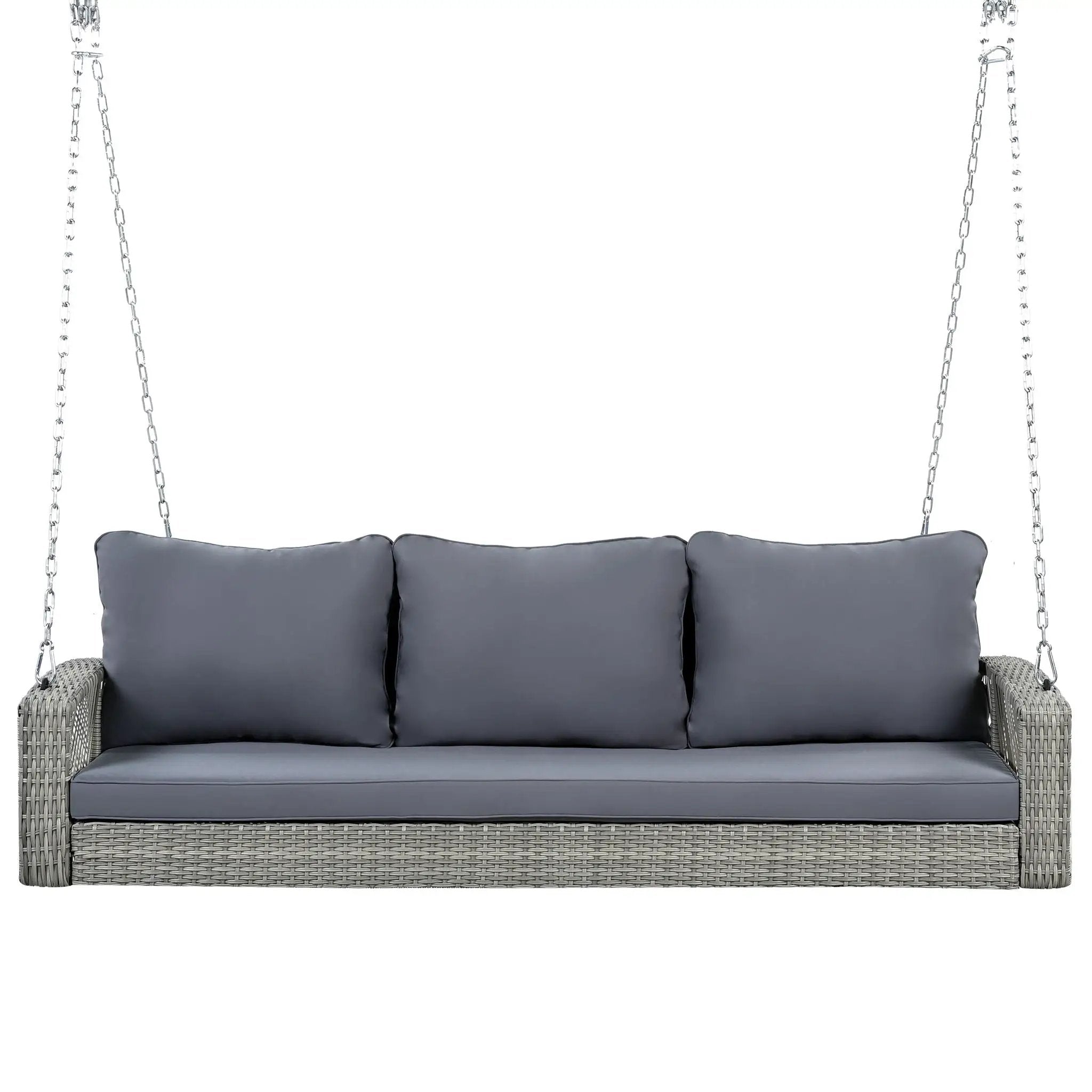 3 Person Large Patio Swing Bench With Cushions For Backyard by HouseOfZazla