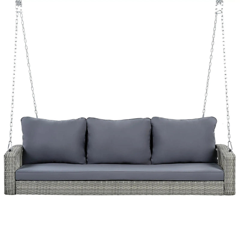 3 Person Large Patio Swing Bench With Cushions For Backyard by HouseOfZazla