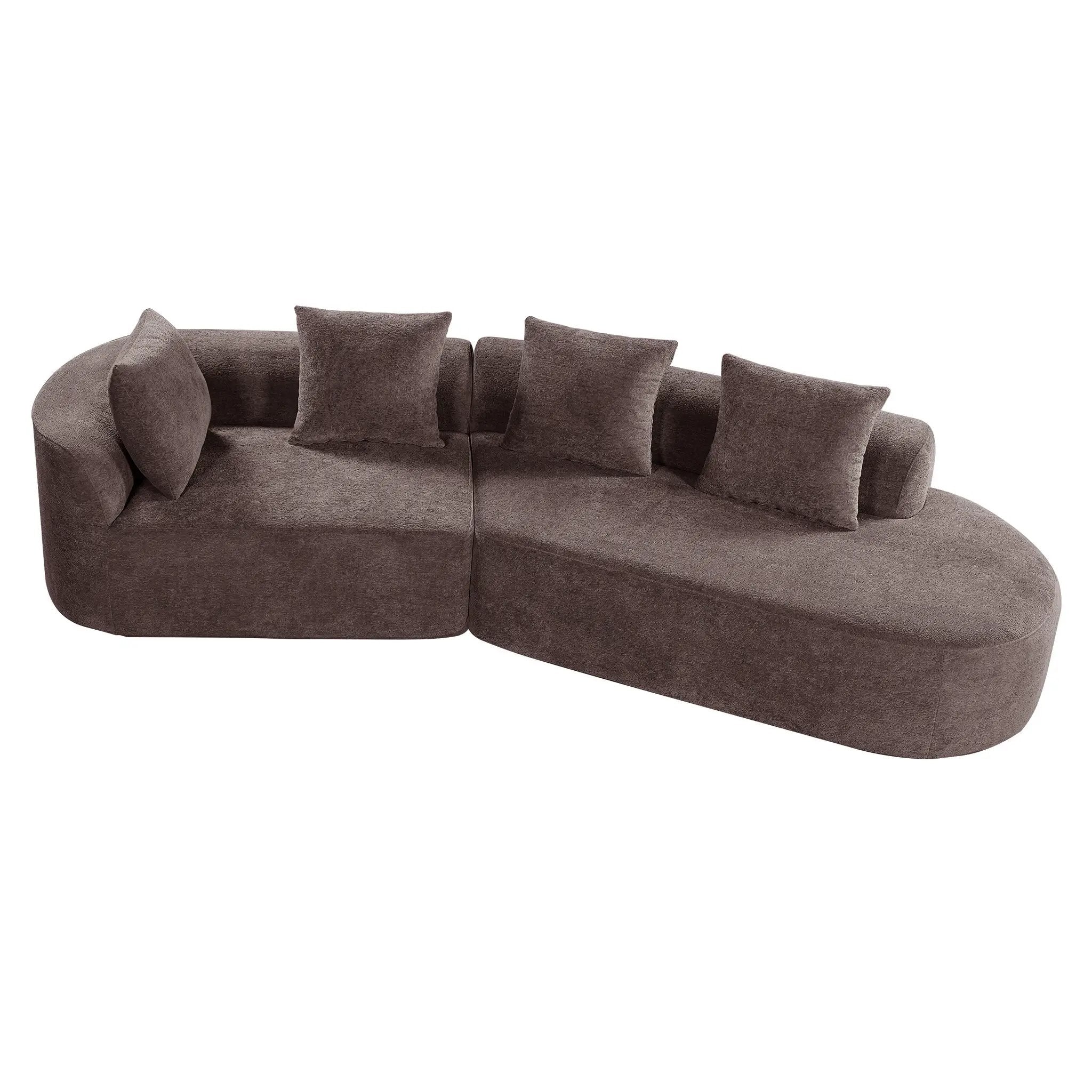 116" Modern Curved Sectional Sofa with High-Density Fully Compressed Sponge by HouseOfZazla