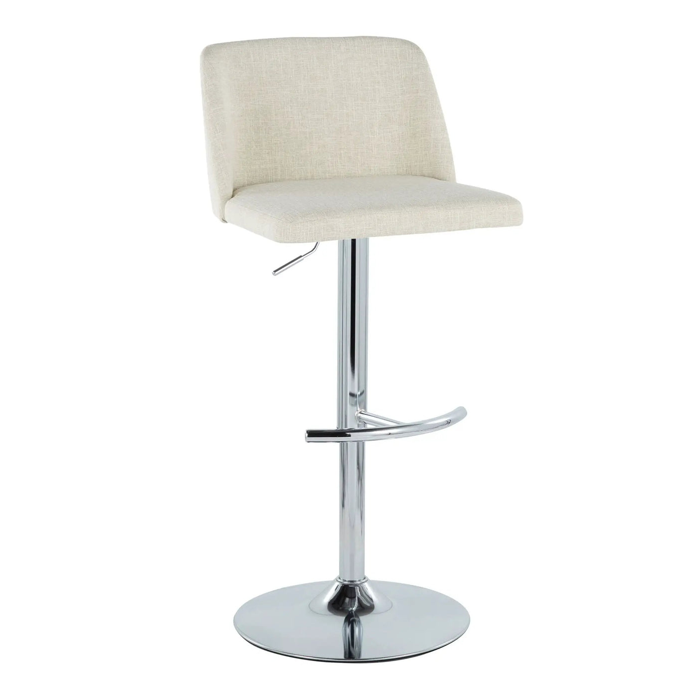 Toriano - Contemporary Adjustable Barstool Swivel With Rounded T Footrest (Set of 2) by HouseOfZazla