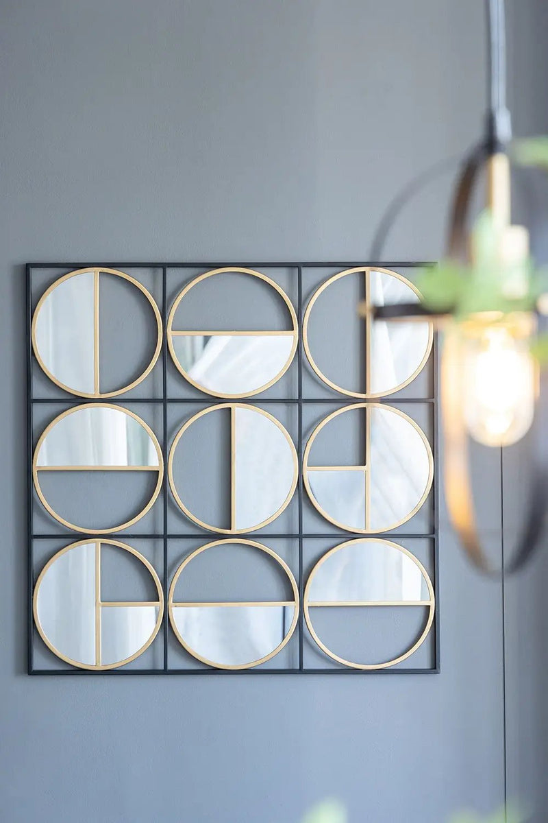 Eclectic Styling Metal Beaded Wall Mirror With Contemporary Design For Bedroom, Liveroom & Entryway by Unique Piece Furniture