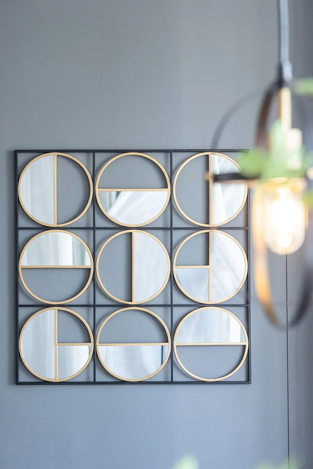 Eclectic Styling Metal Beaded Wall Mirror With Contemporary Design For Bedroom, Liveroom & Entryway by Unique Piece Furniture