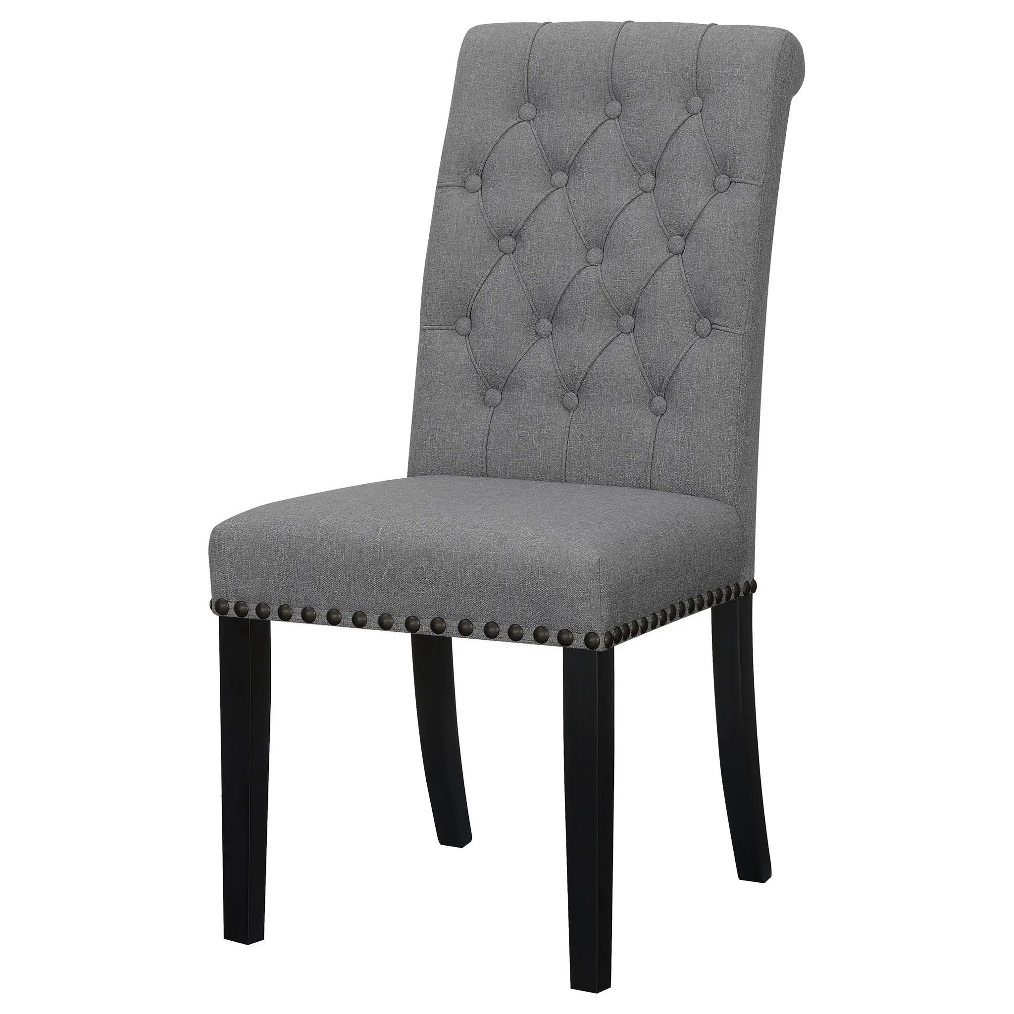 Alana Fabric Upholstered Dining Side Chair Grey (Set of 2) by Unique Piece Furniture