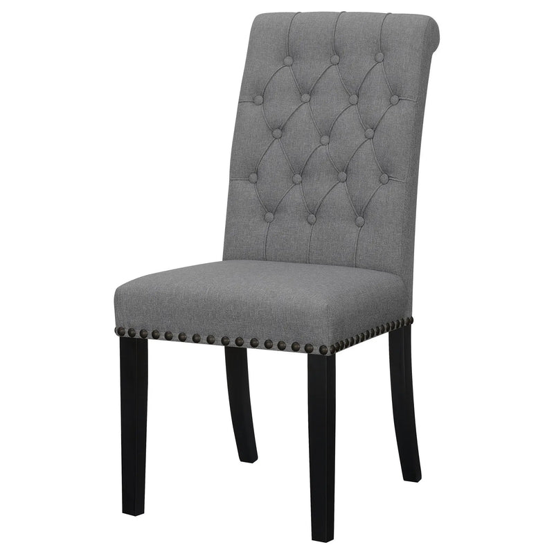 Alana Fabric Upholstered Dining Side Chair Grey (Set of 2) by Unique Piece Furniture