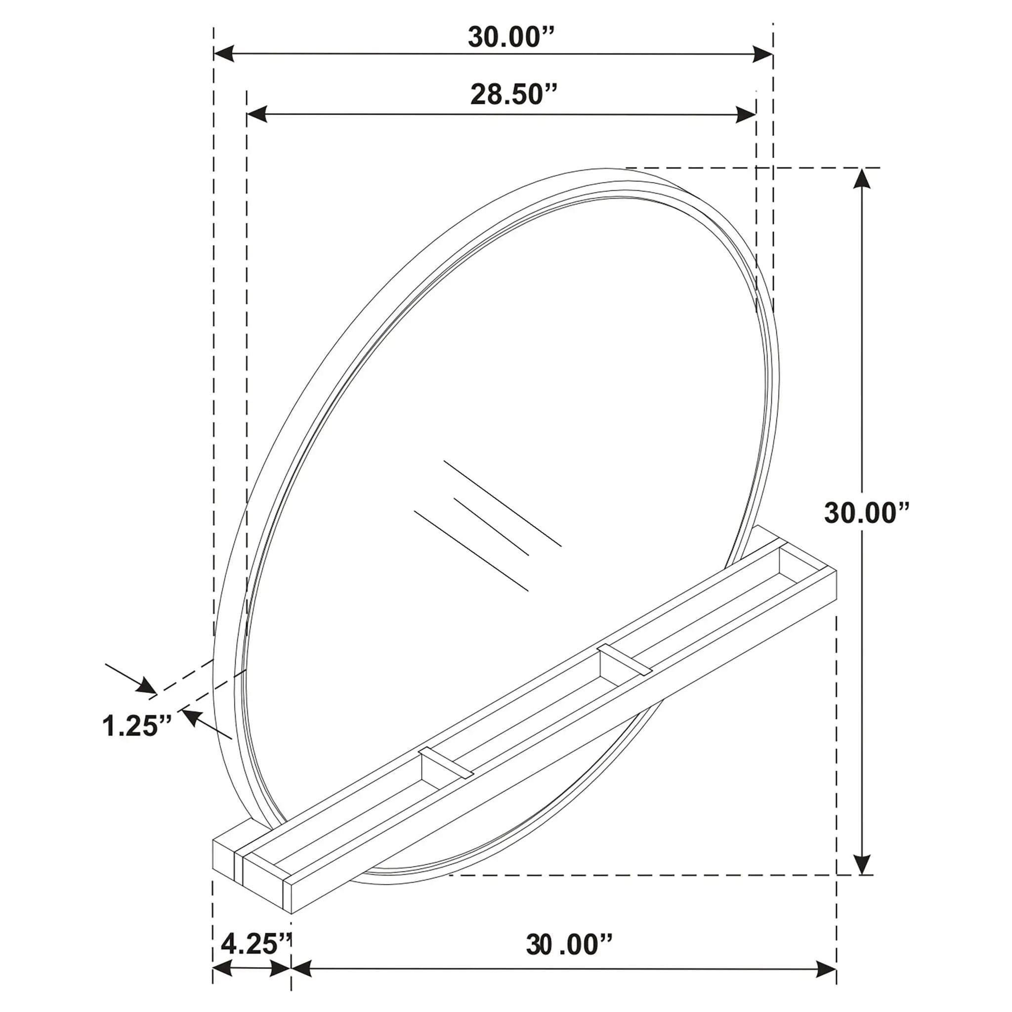 Arini Round Vanity Wall Mirror with Shelf Sand Wash by Unique Piece Furniture