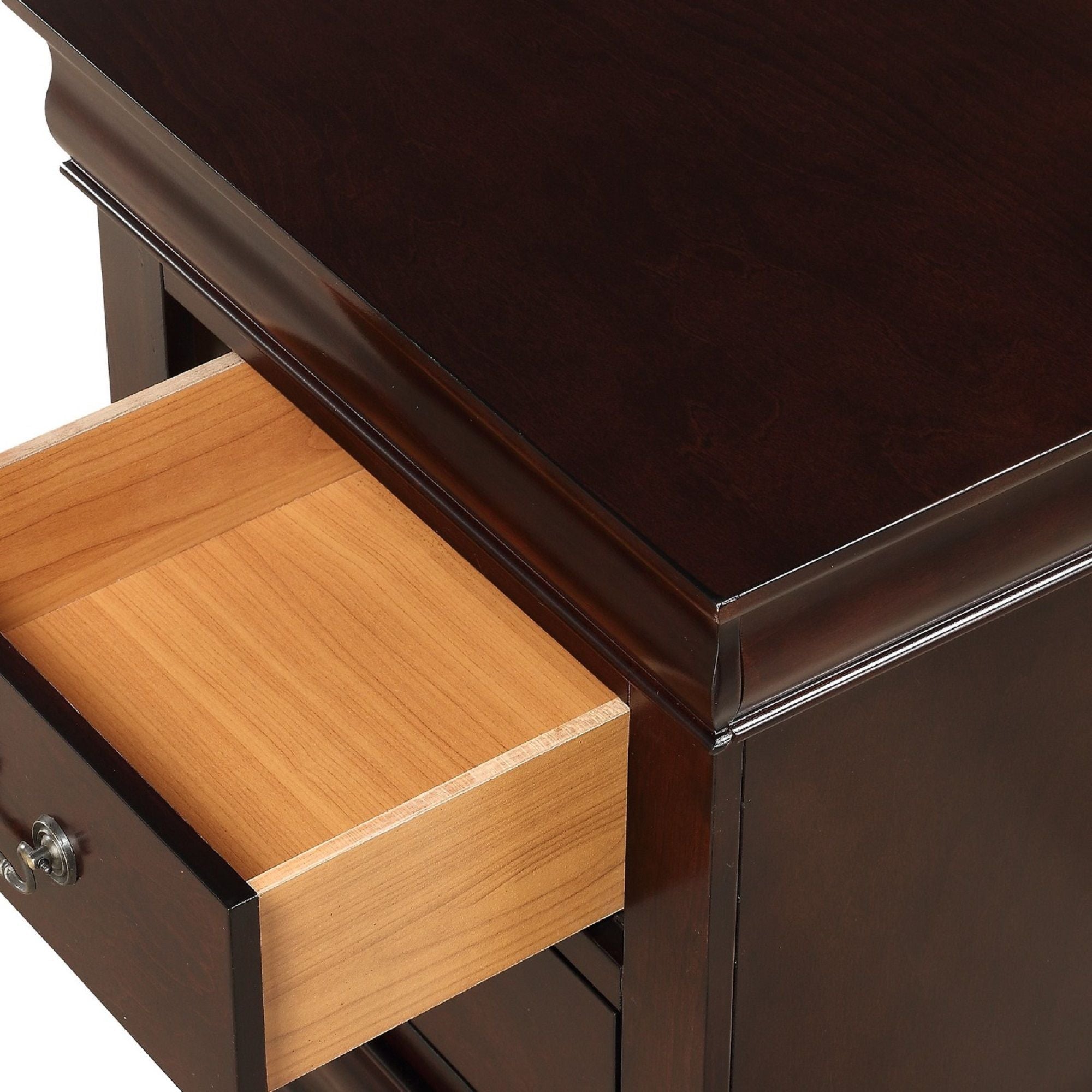 Contemporary Louis Philip Cherry Chest With Five Drawers Solid Wood Ample Storage - Cherry by Unique Piece Furniture