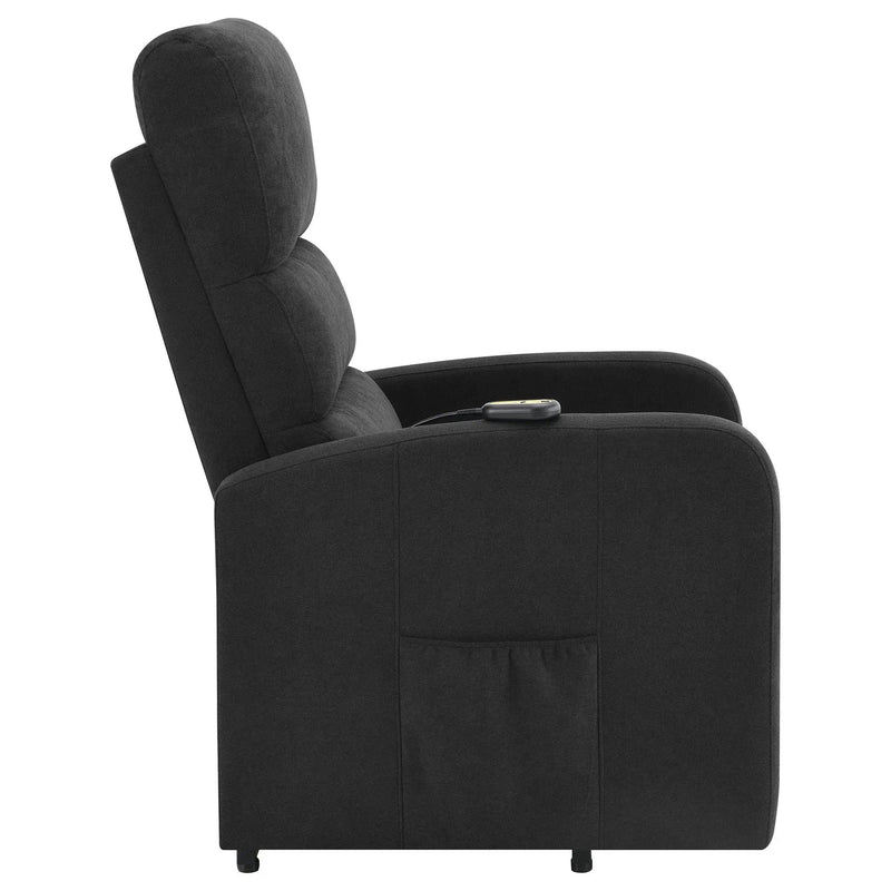 Royston - Upholstered Power Lift Recliner With Remote Comfort - Black by Unique Piece Furniture