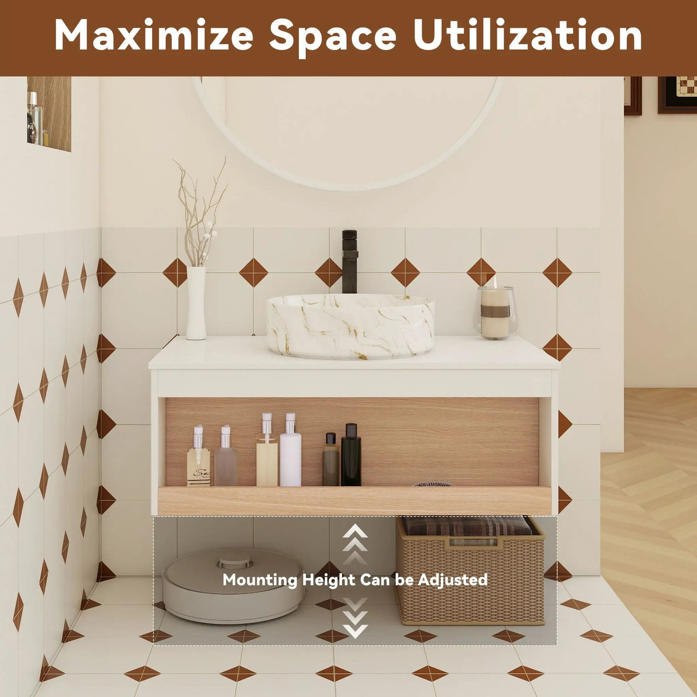 Floating Bathroom Vanity With Vessel Sink by Unique Piece Furniture