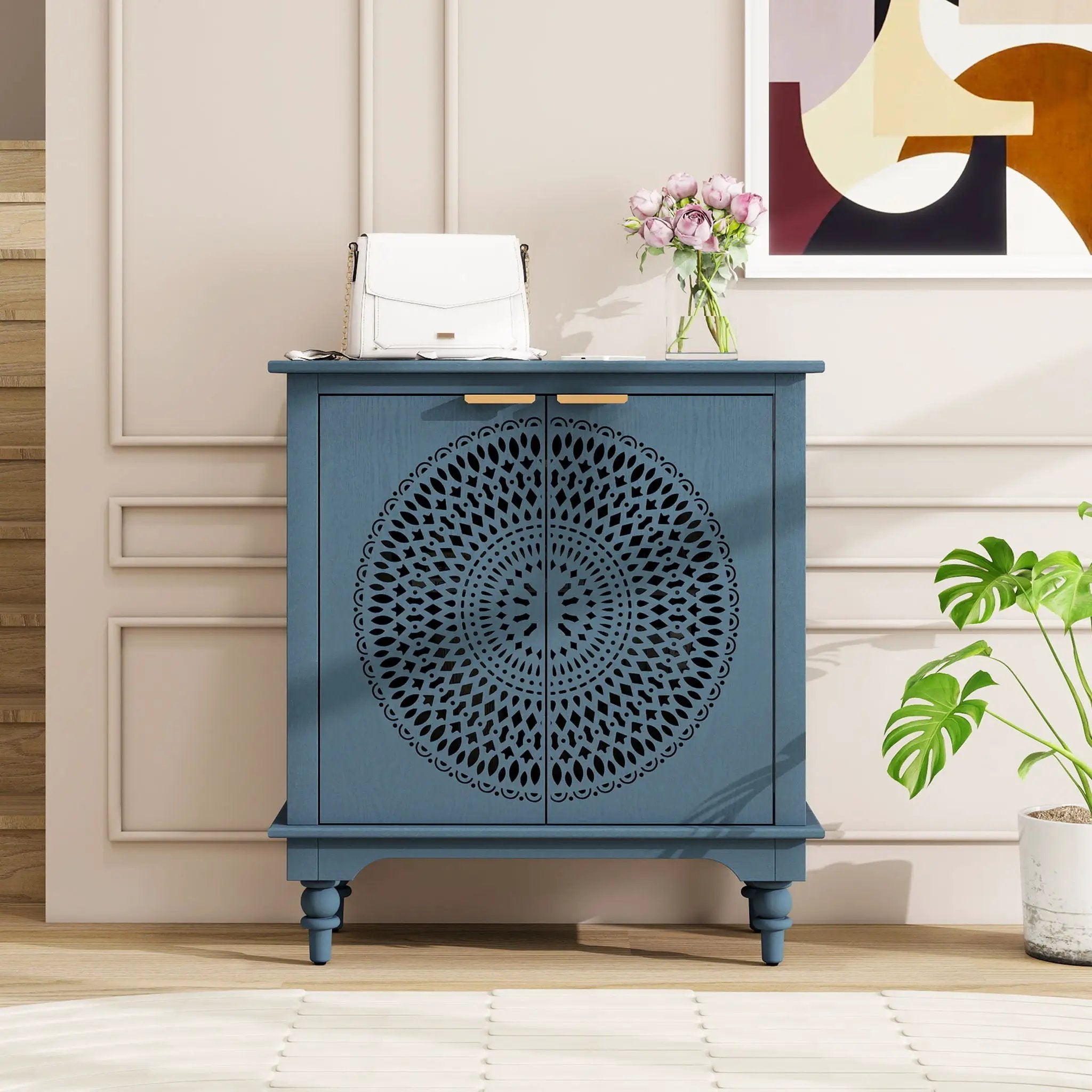 Hollow - Carved 2 Doors Accent Cabinet by Unique Piece Furniture
