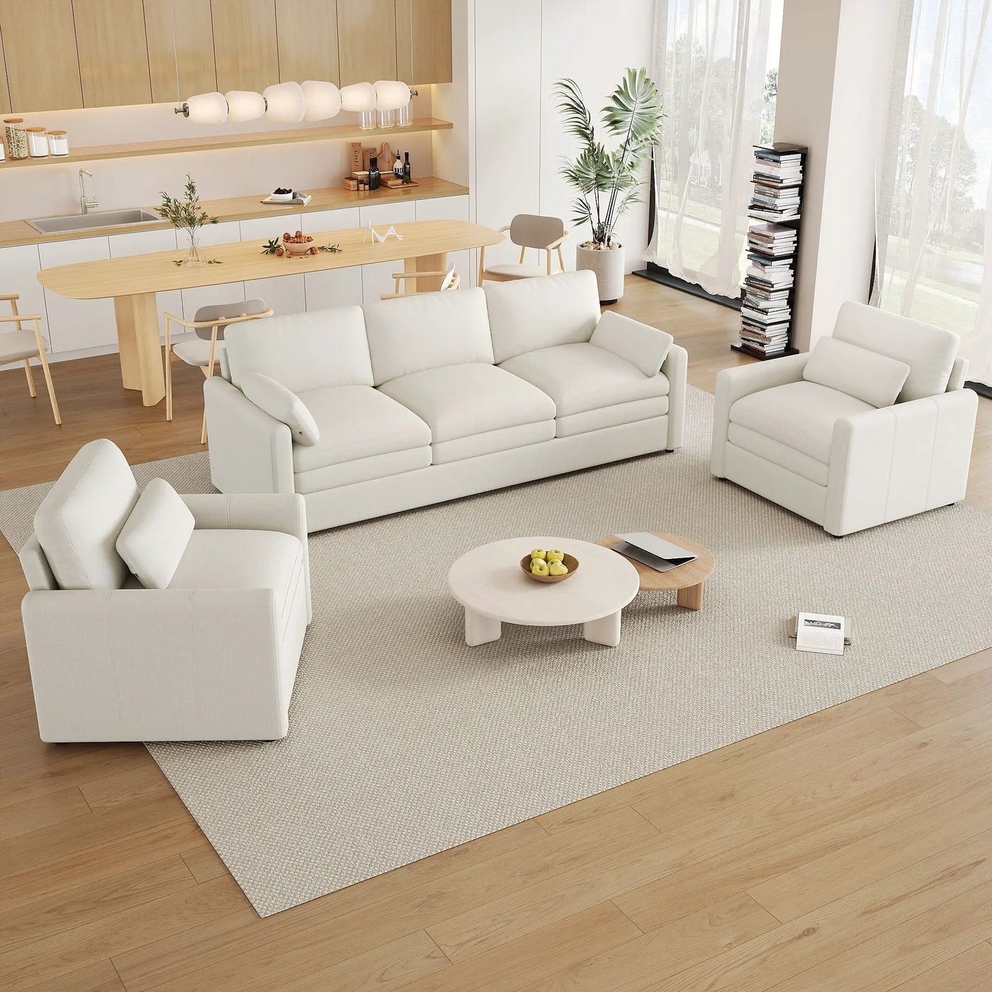 Cozy Sofa Set Oversized Comfy Cloud Sofa with Double Cushion by HouseOfZazla