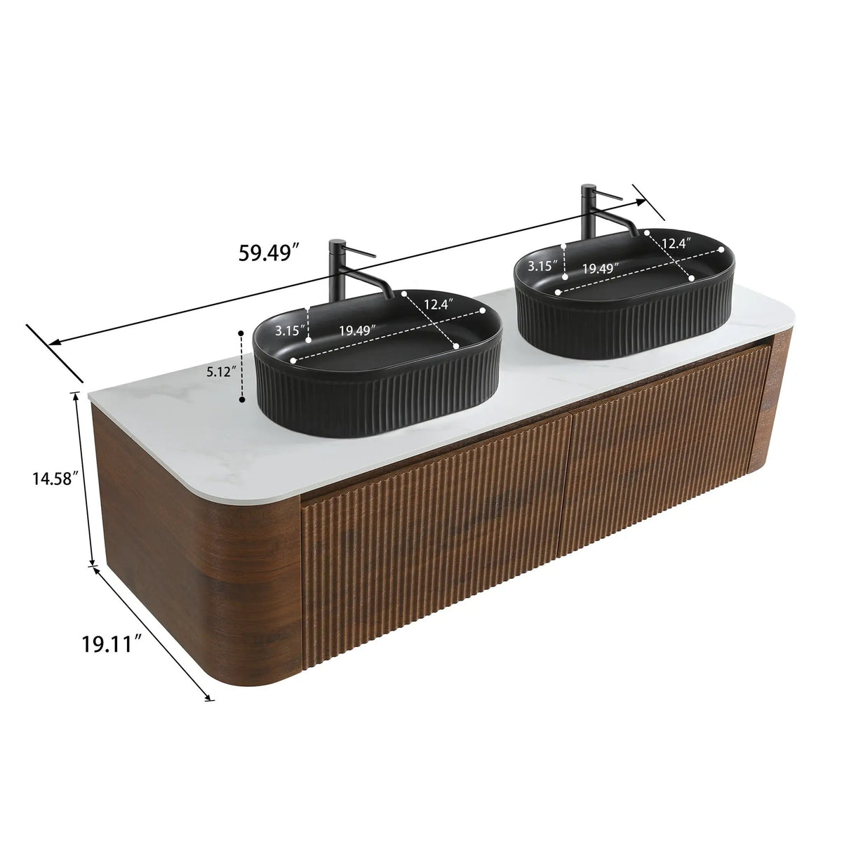 Erba 60 Inch Bathroom Vanity With Sink by HouseOfZazla