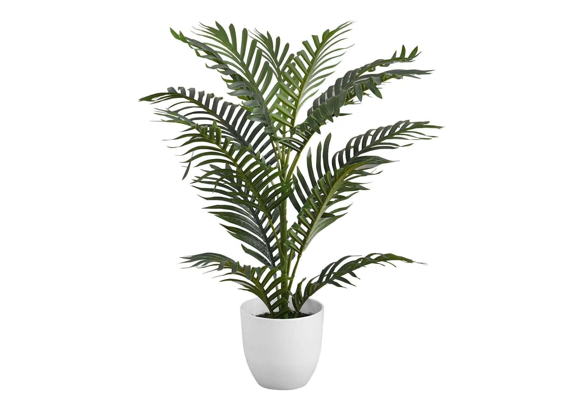 28" Tall, Artificial Plant, Palm Tree, Indoor, Faux, Fake, Floor, Greenery, Potted, Real Touch, Decorative - Green / White by Unique Piece Furniture