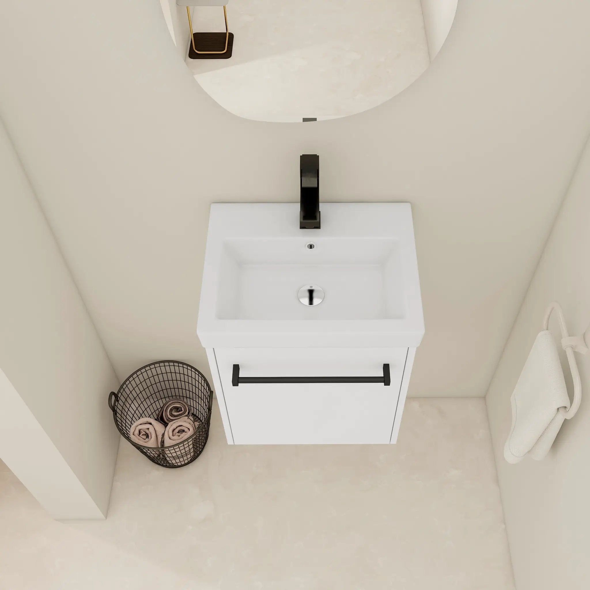 18" Floating Wall-Mounted Bathroom Vanity with Ceramic Sink by HouseOfZazla