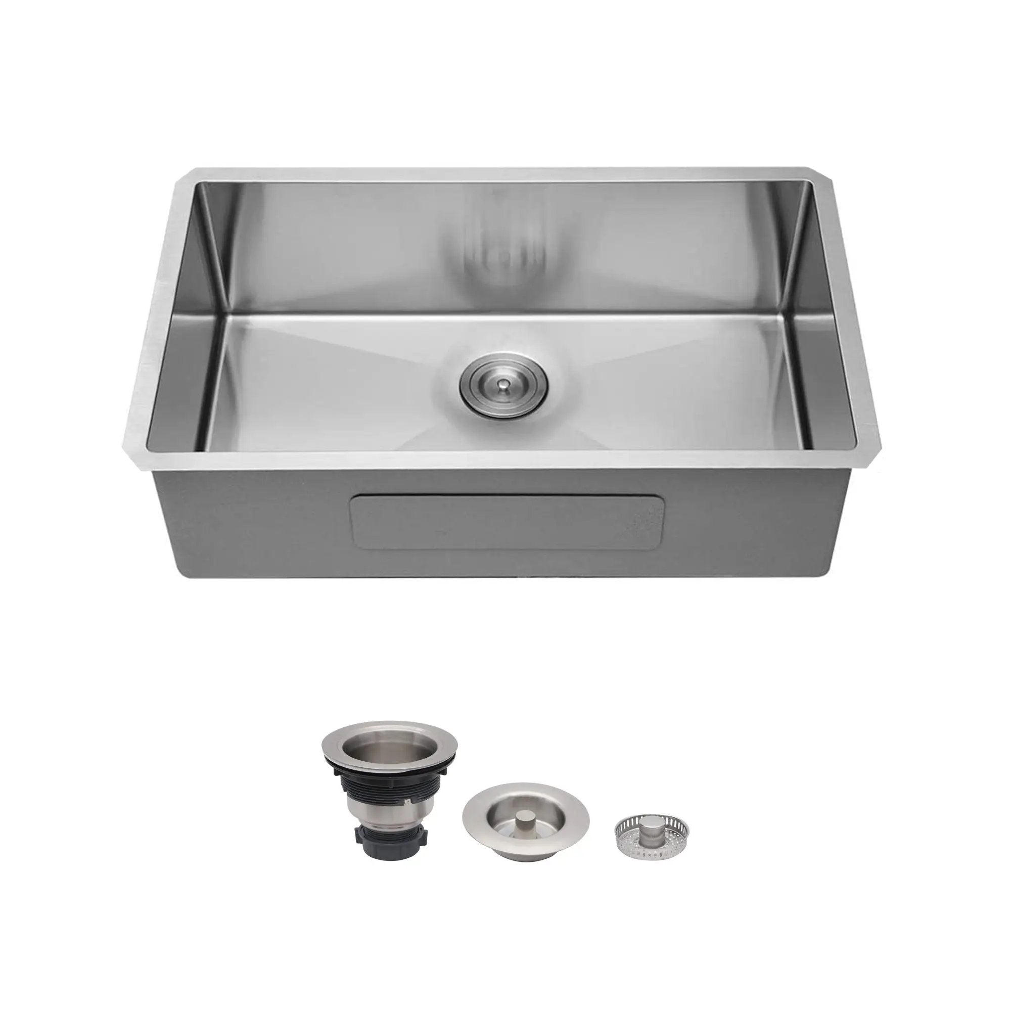 Undermount Kitchen Sink & Deep Single Bowl - Brushed Nickel by HouseOfZazla