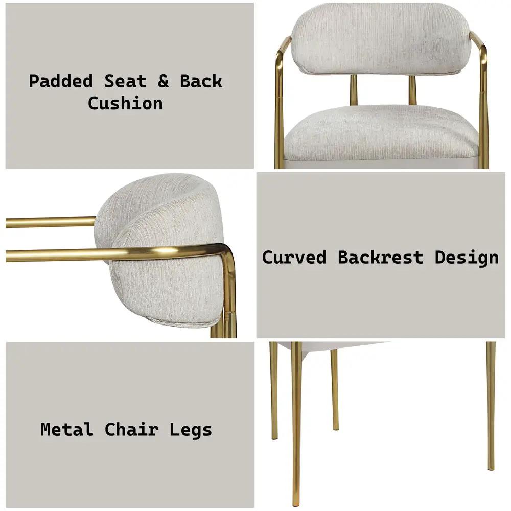 Zayn - Arm Chair (Set of 2) - Beige Chenille & Gold by Unique Piece Furniture