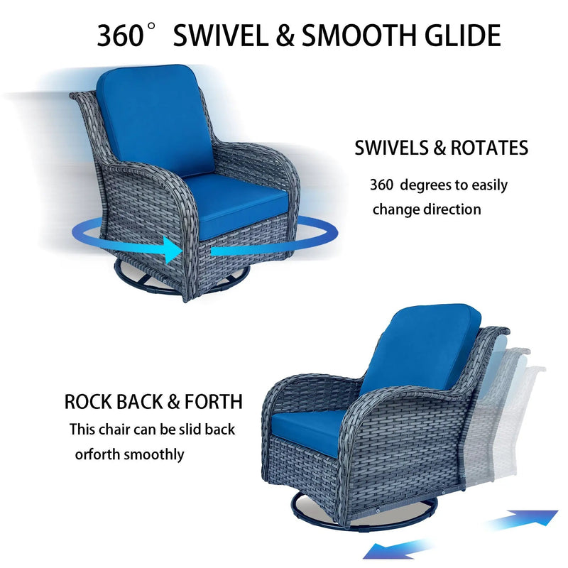 Wicker Patio Furniture Set - 3 Piece Rattan Outdoor Sectional Conversation Set by HouseOfZazla