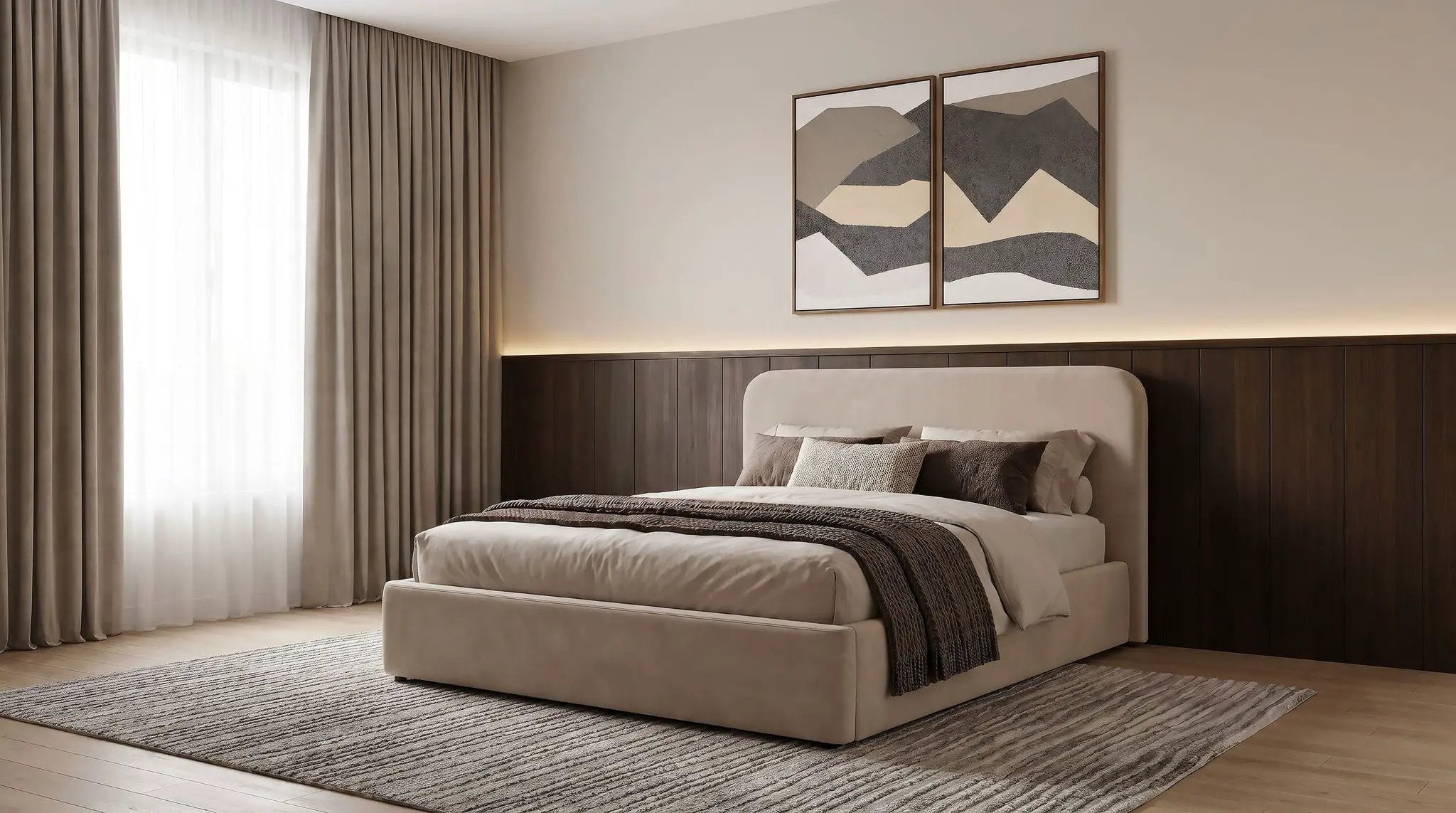 Anders Upholstered Queen Storage Lift Platform Bed Beige by Unique Piece Furniture