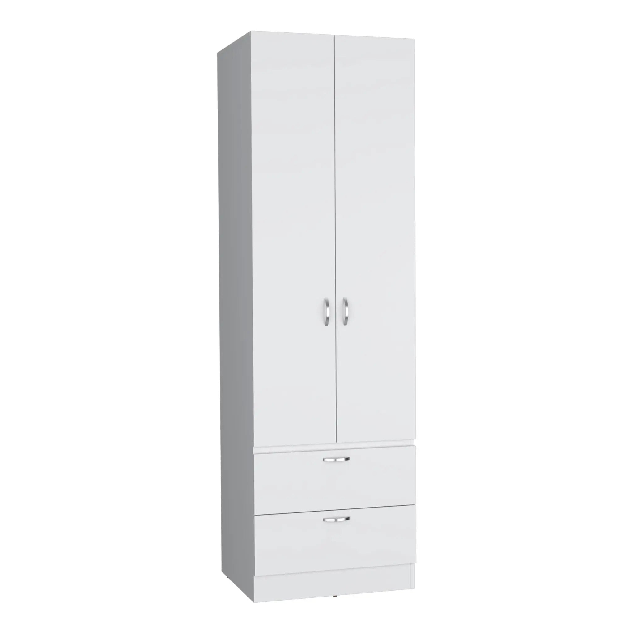 Armoire Organiser, Two Shelves, Rod, Double Door Cabinet Armoire by Unique Piece Furniture