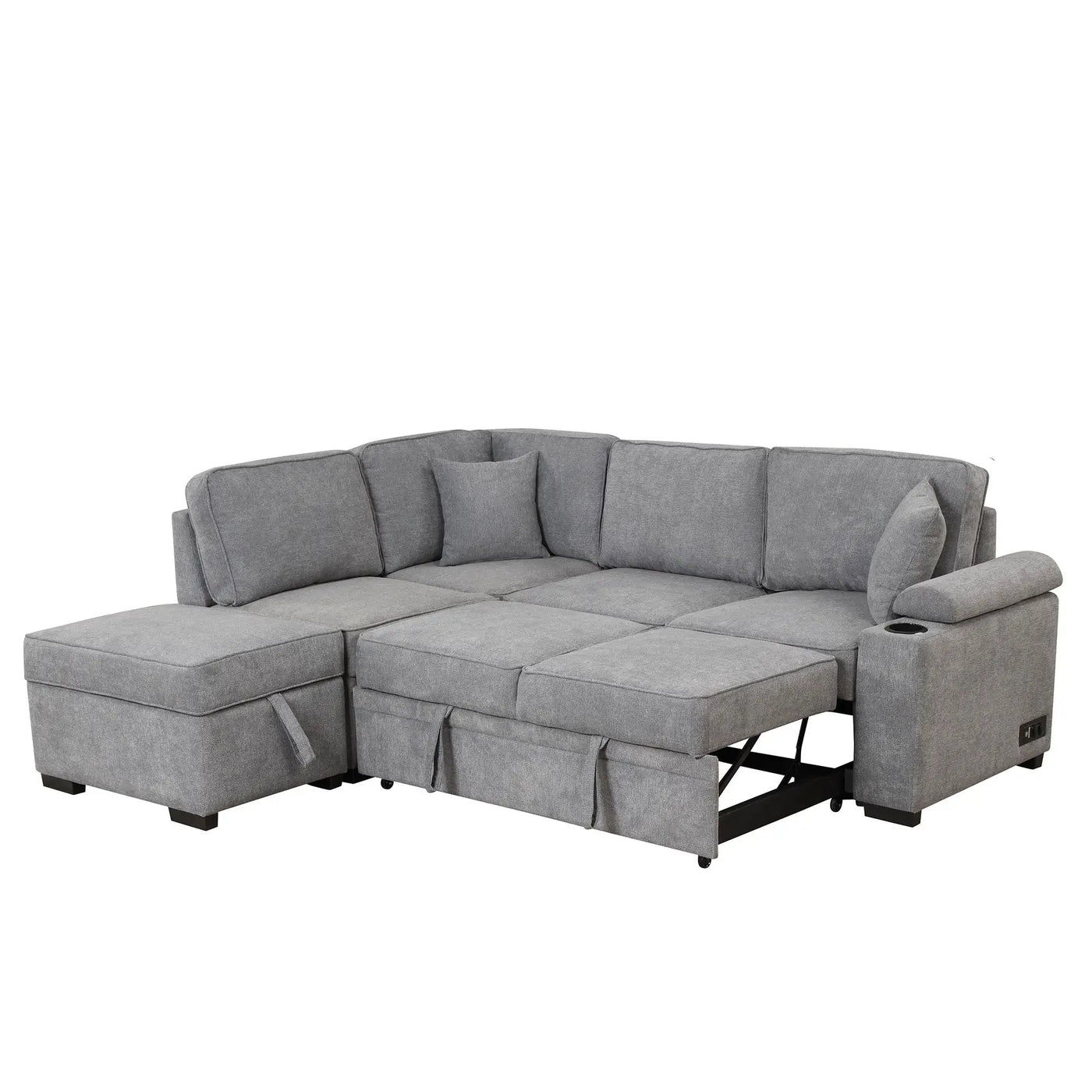 Sleeper Sofa Bed, 2 In 1 Pull Out Sofa Bed L Shape Couch With Storage Ottoman For Living Room, Bedroom Couch And Small Apartment by HouseOfZazla