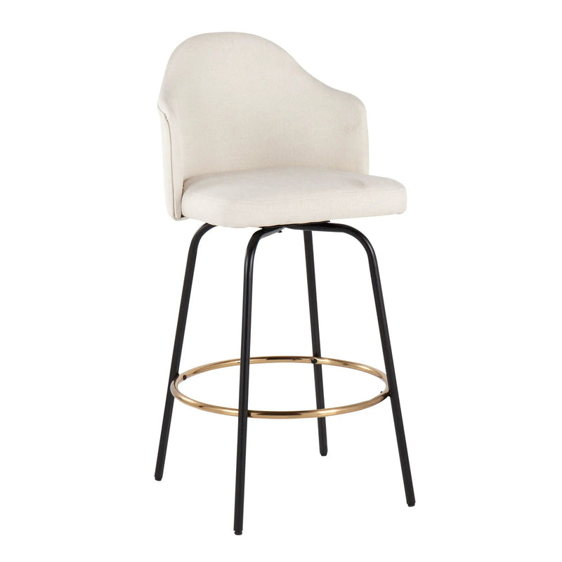 Ahoy - Contemporary Fixed Height Counter Stool Round Footrest (Set of 2) by HouseOfZazla