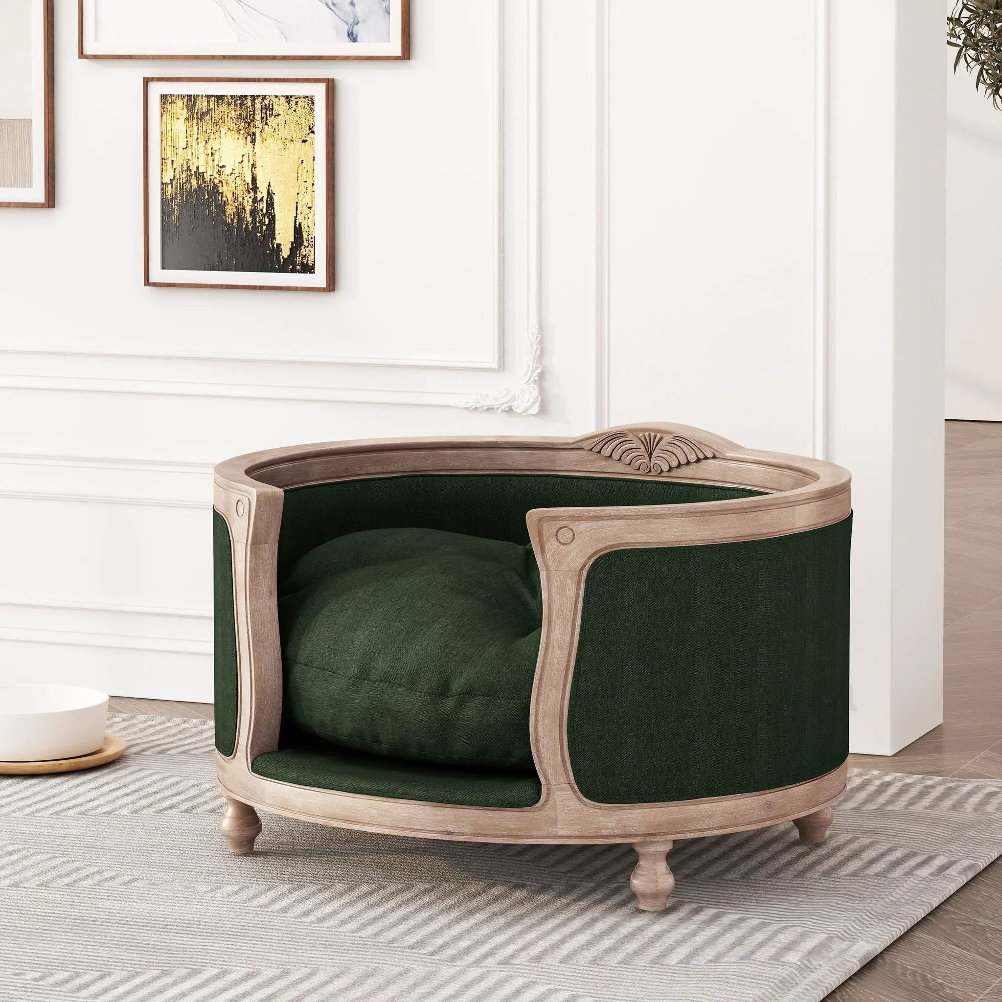 Upholstered Pet Bed, Fabric Dog Bed by HouseOfZazla