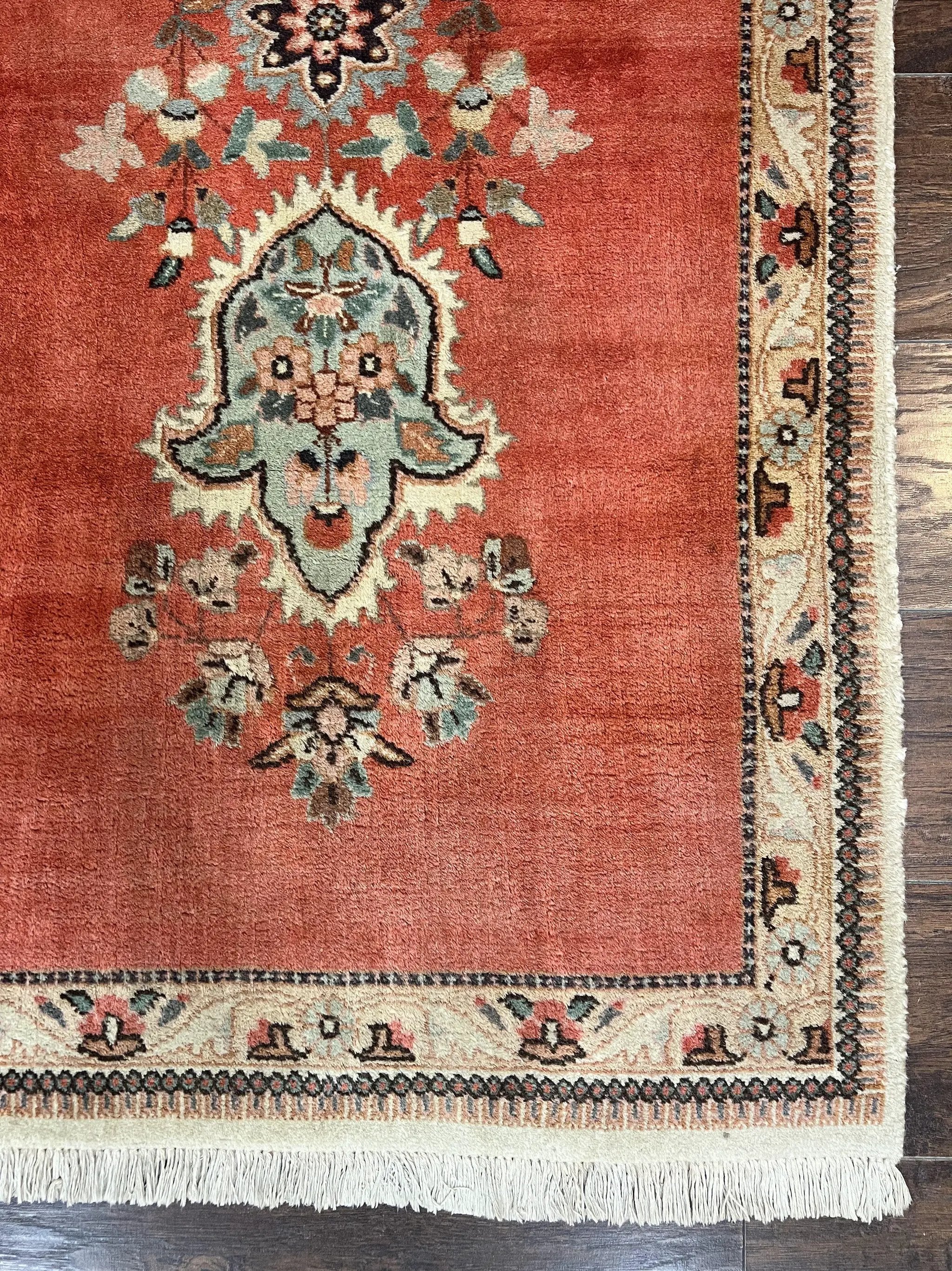 Persian Tabriz Runner Rug 3 x 12, Open Field, Terracotta by Jewel Rugs