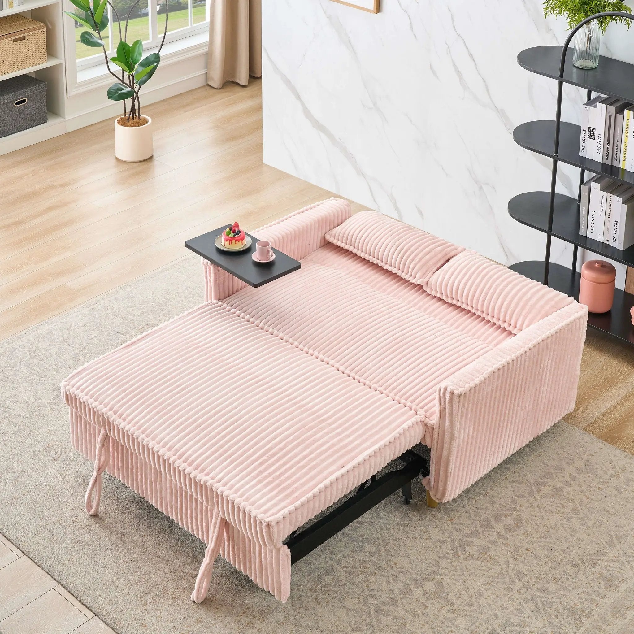 Pull Out Sofa With Movable Tabletop And USB Ports by Unique Piece Furniture