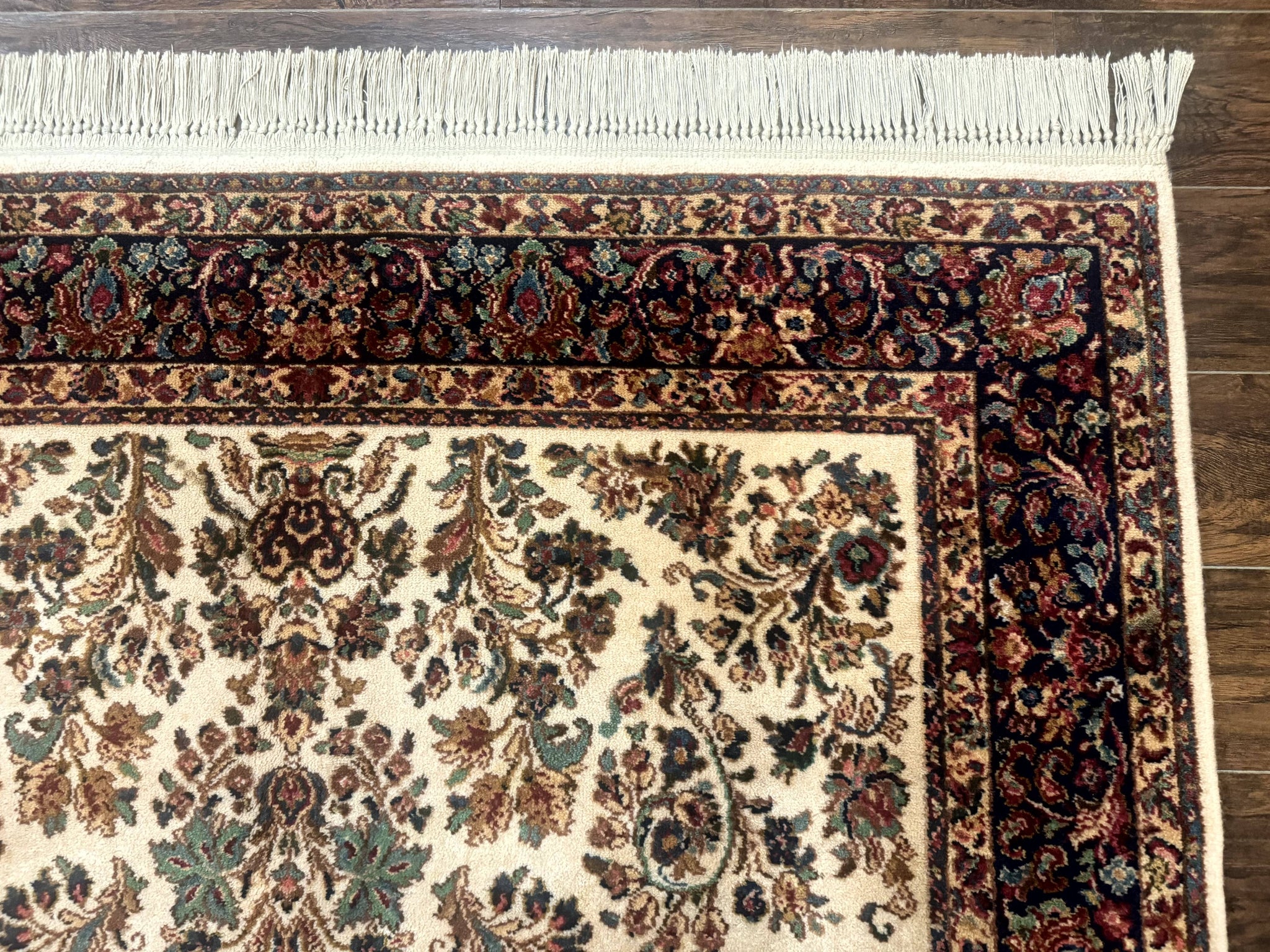 Karastan Rug 5.9 x 9, Ivory Sarouk #760, Wool Pile, Original 700 Series, Vintage by Jewel Rugs