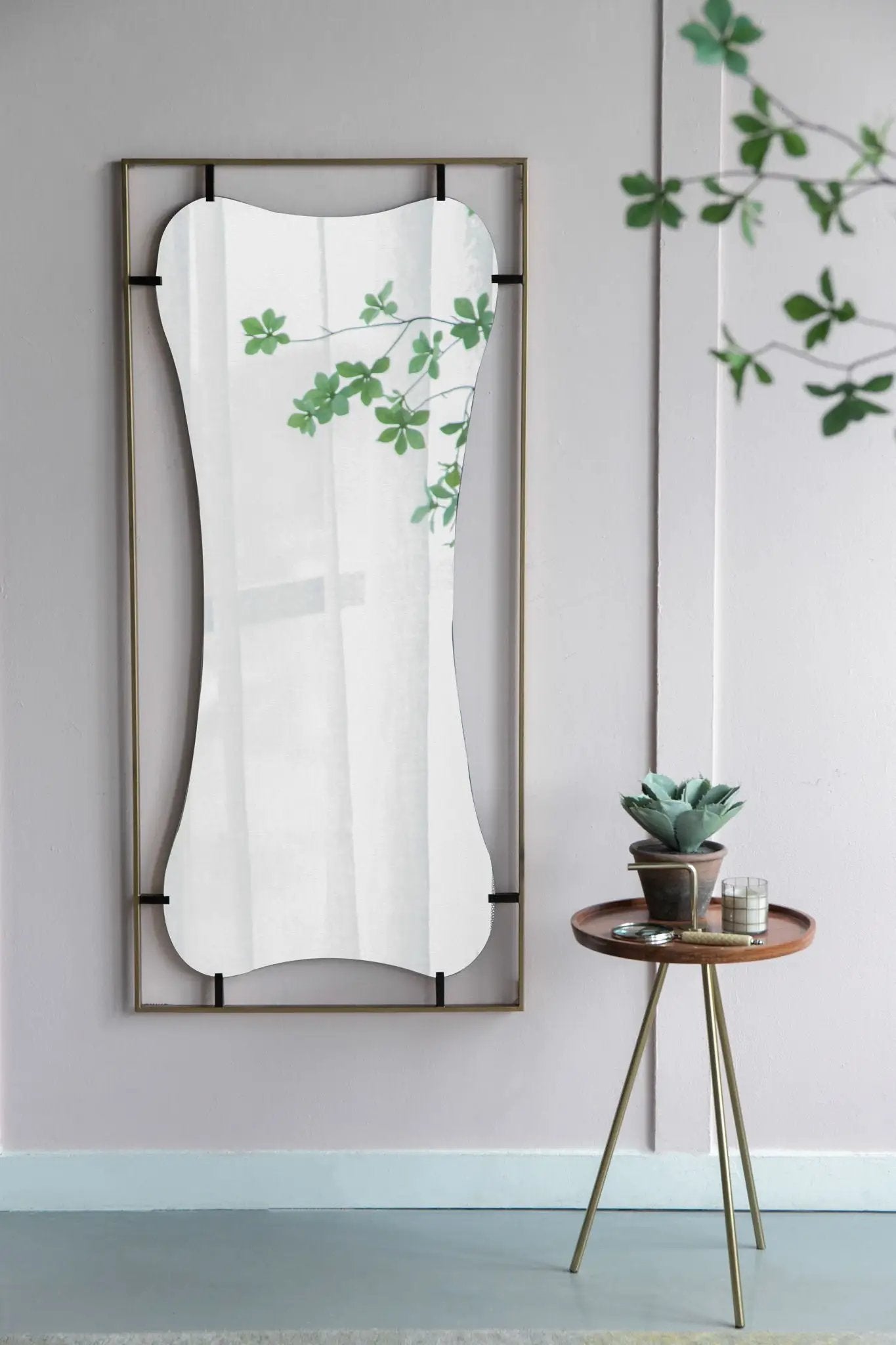 Poppy Mirror With Metal Frame Contemporary Design For Bathroom, Entryway Wall Decor by HouseOfZazla