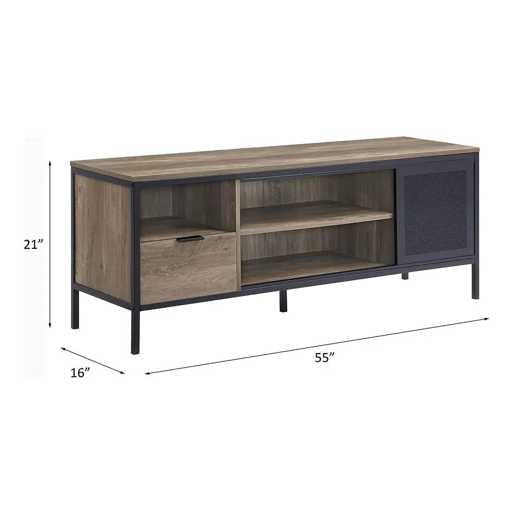 Nantan - 21" TV Stand - Rustic Oak & Black by Unique Piece Furniture