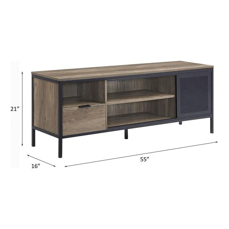 Nantan - 21" TV Stand - Rustic Oak & Black by Unique Piece Furniture