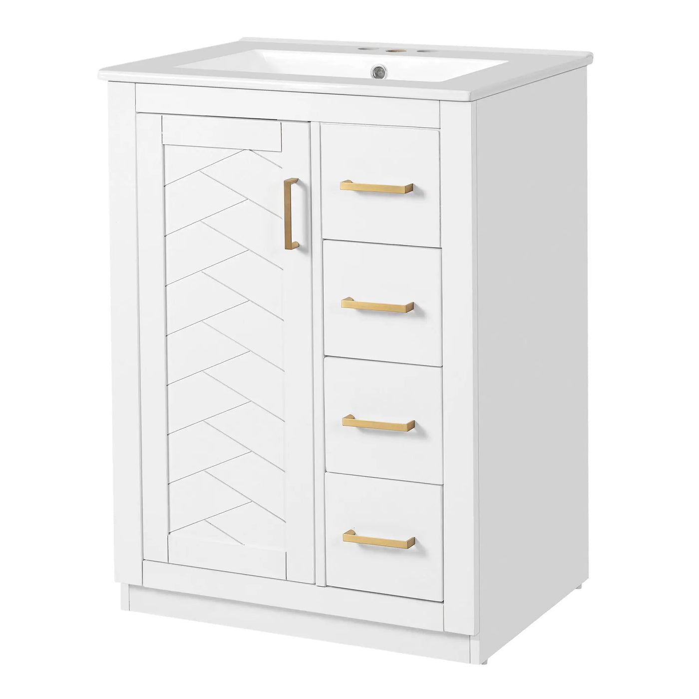 Modern Bathroom Vanity With 1 Door And 3 Drawers by Unique Piece Furniture