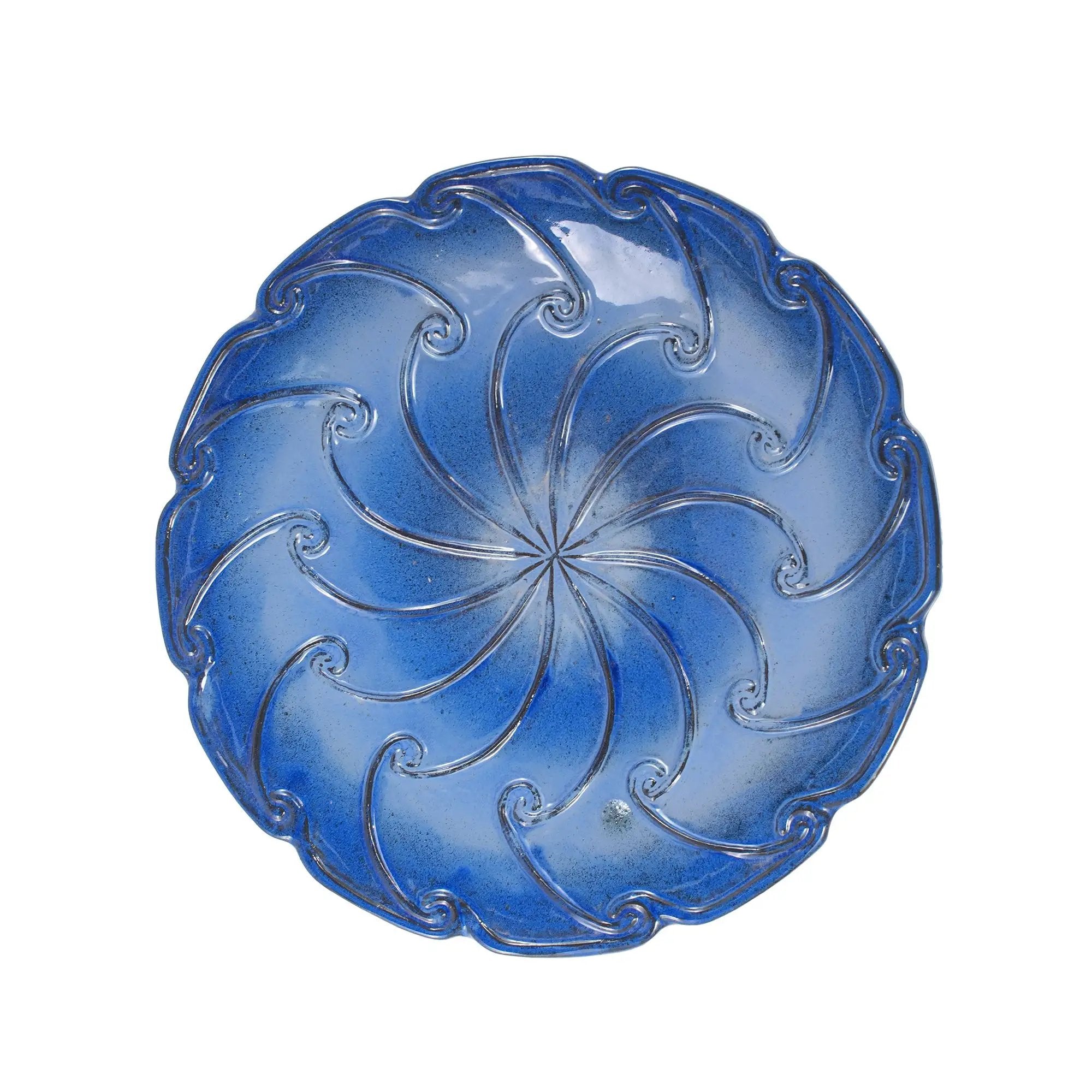 Handmade Glazed Ceramic Bird Bath, Sapphire by HouseOfZazla