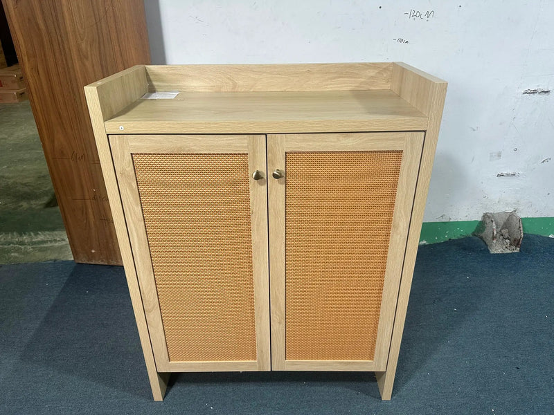 42.5" Tall Rattan Shoe Cabinet with Doors by HouseOfZazla
