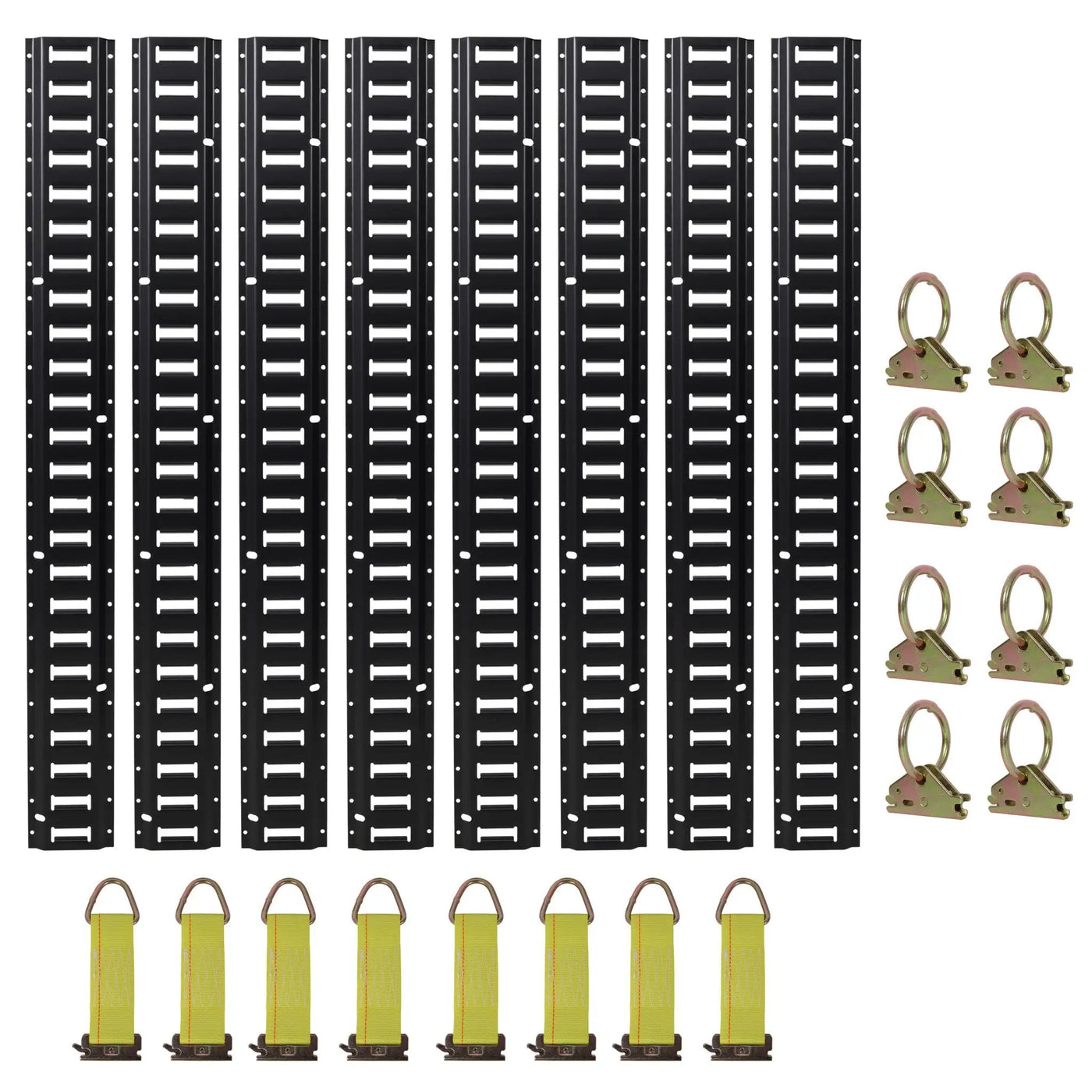 Heavy Duty E Track Tie-Down Rail Kit with O-Ring Anchors and Rope Tie Offs by HouseOfZazla