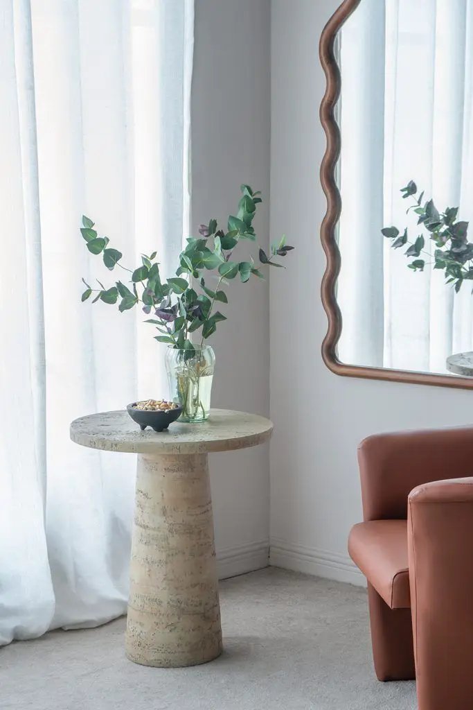 Round Side Table With Pedestal Base by Unique Piece Furniture