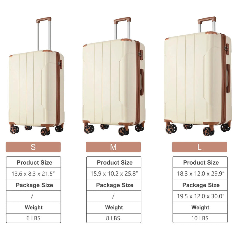 3 Piece Expandable Hard Shell Luggage Set with TSA Lock by HouseOfZazla